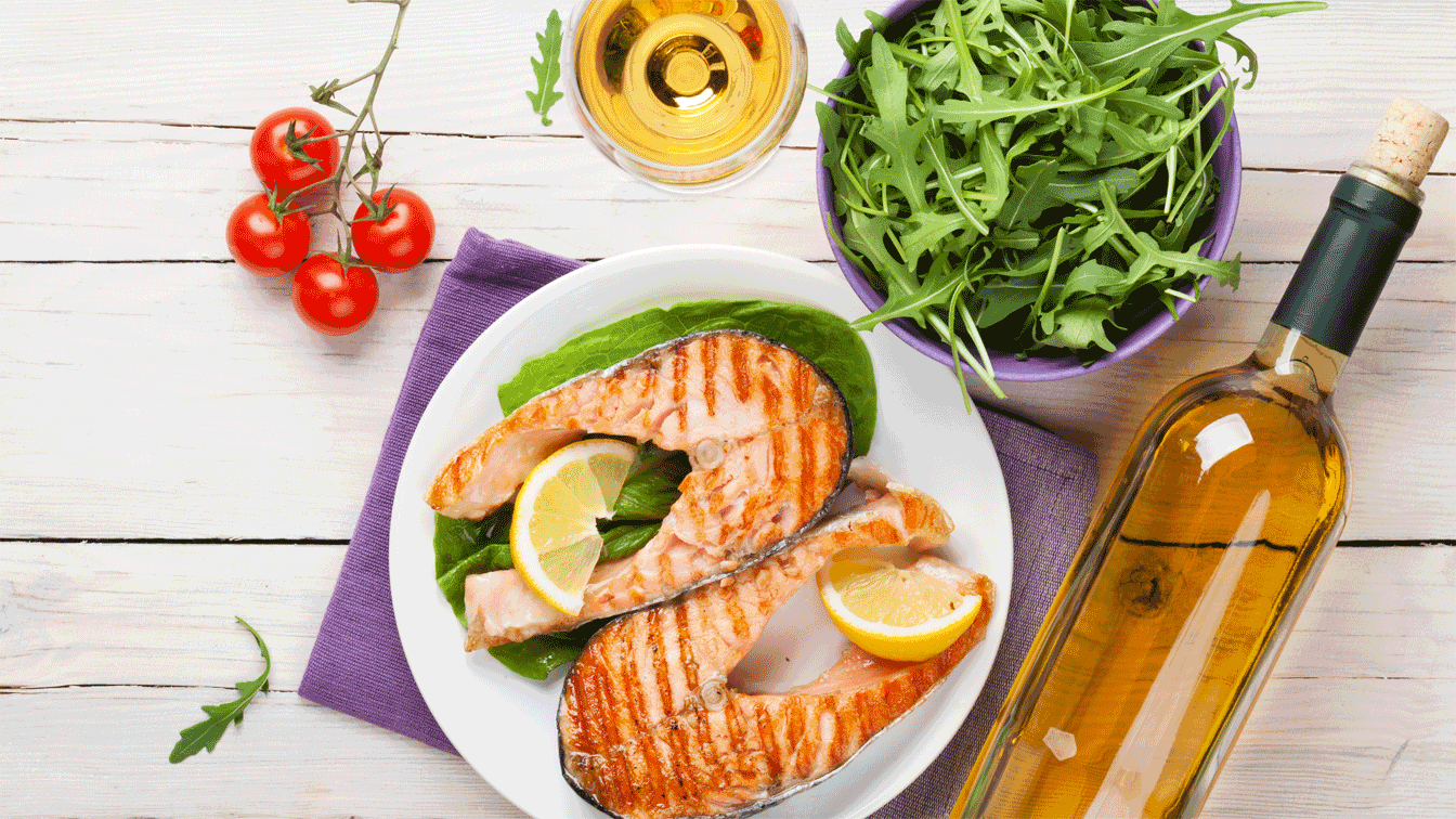 White Wine With Salmon