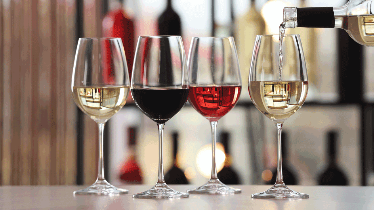 Beginner-friendly wine club scene with wine glasses